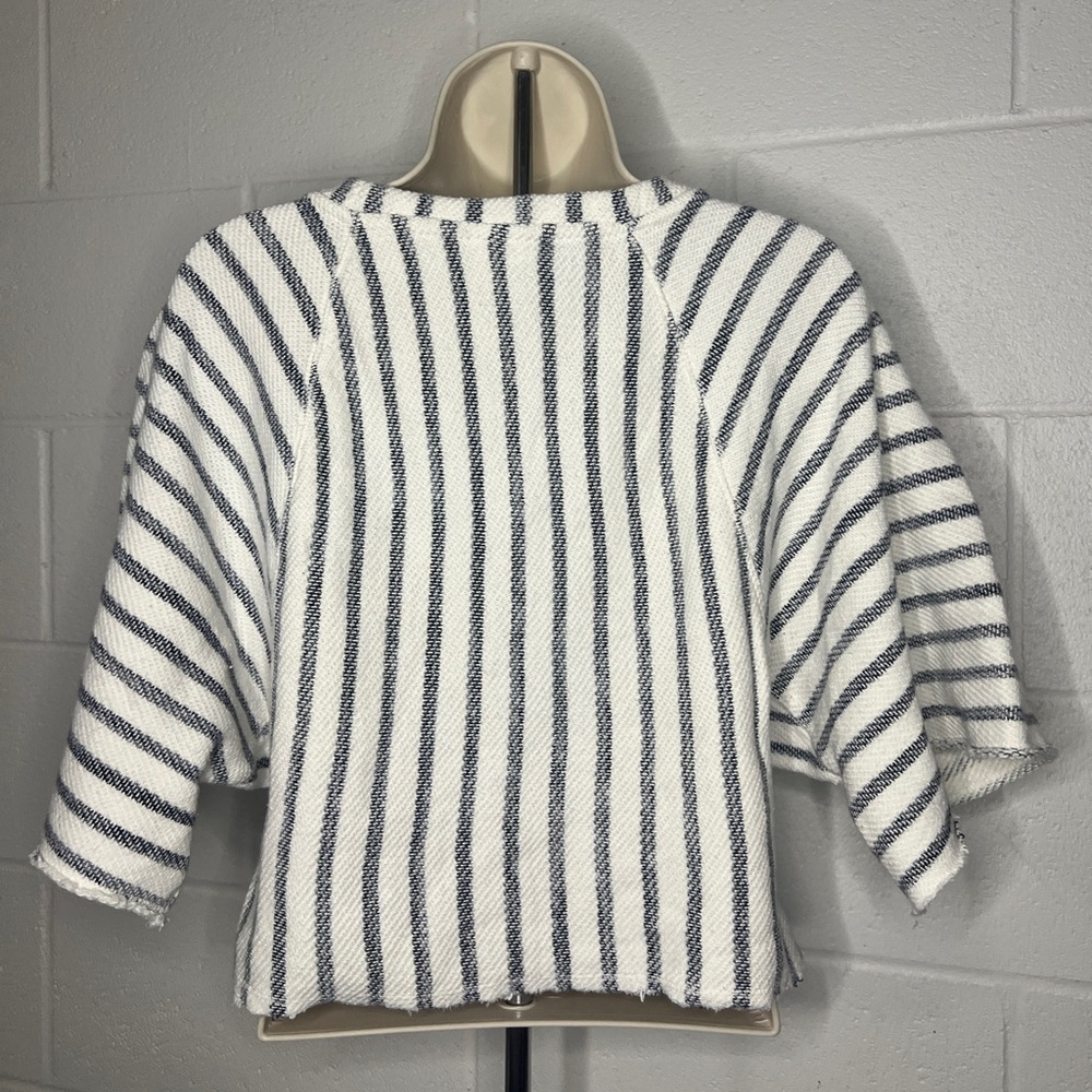 Dolan Left Coast Sweater Top S Striped 100% Cotton Destroyed Soft Anthropologie - Picture 2 of 4